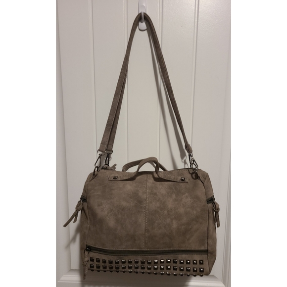 Studded handbag purse gray brown Emery Rose - Picture 1 of 11